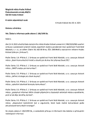 Žádost o informace - PR služby Frank Bold