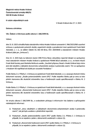 Žádost o informace - poskytnutí ekonomicko urbanistických analýz
